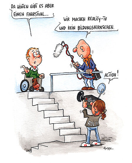 Comic über Rollstuhlfahrer