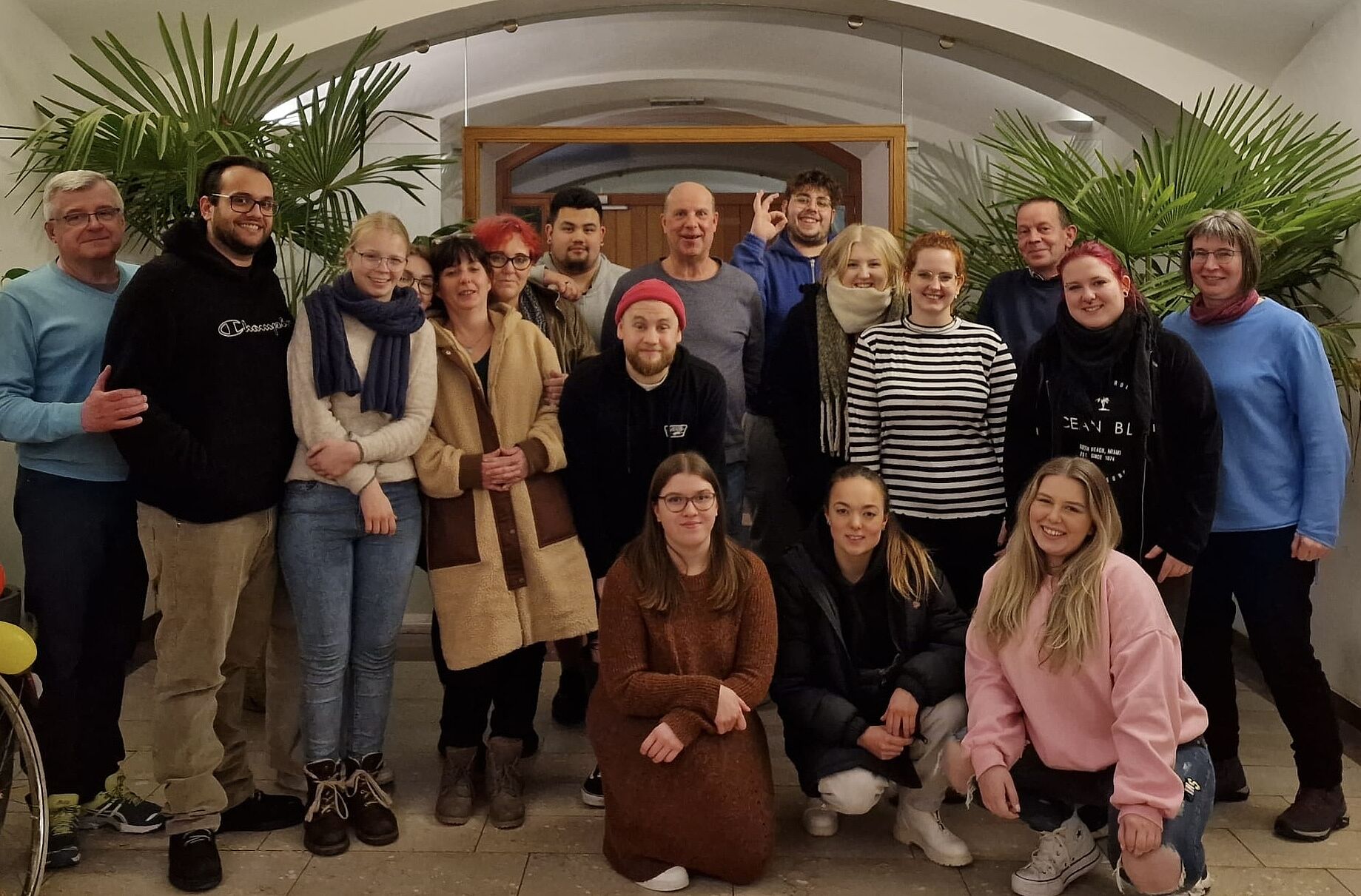 Gruppenbild von der Skifreizeit der Fachschule für Heilerziehungspflege